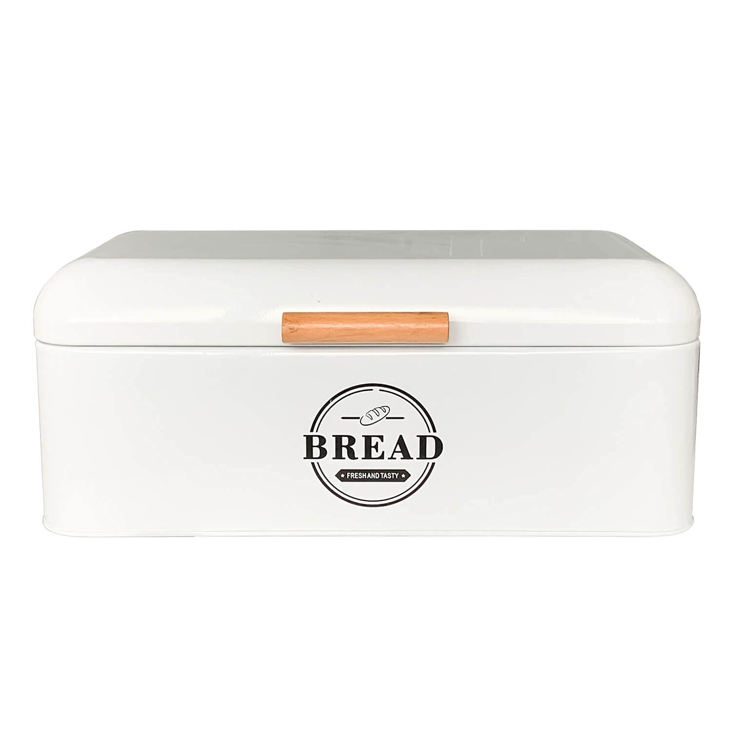 SOTECH Large White Bread Box with Lid,Farmhouse Bread Box in White Metal Extra Large Bread Storage Container for Kitchen Countertop and Room Decor