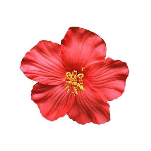 Red Hawaiian Flower Hair Clip Bohemian Tropical Hair Accessory for Women