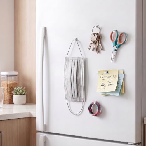 MIKEDE Strong Refrigerator Magnets, Silver Push Pin Magnets (30 Pack)