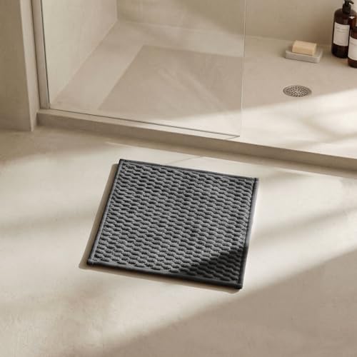 Triohero Non-Slip Bathroom Rug - Quick Dry, Super Absorbent, 12"x12"