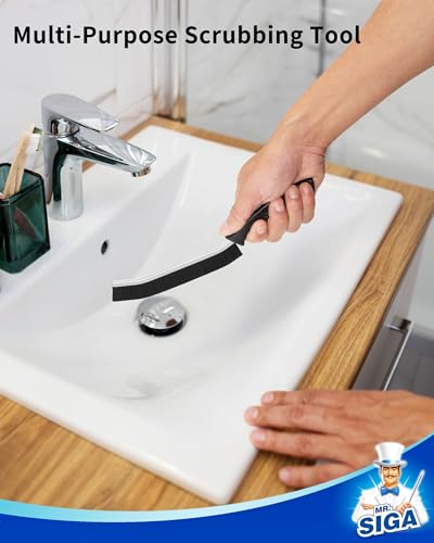 MR.SIGA Crevice & Grout Cleaning Brush Set - Tough Stiff Bristle Scrub Tools for Tight Spaces