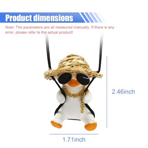 Swinging Duck Car Rear View Mirror Charm - Cute Auto Decoration