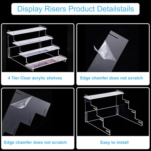 HENABLE 4-Tier Acrylic Display Stand - Perfume & Cupcake Organizer