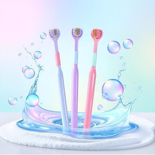 3-Sided Soft Bristle Toothbrush 4-Pack for Comprehensive Oral Care