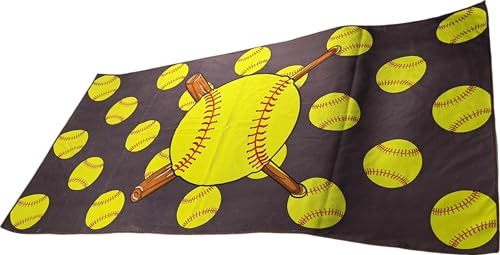 Softball Microfiber Beach Towel, Oversized 63"x31.5" Quick-Dry Pool Blanket