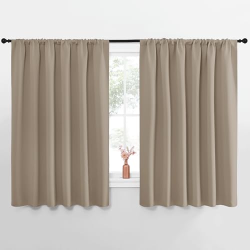 NICETOWN 70x63 Blackout Curtains - Energy Saving Thermal Drapes, Taupe