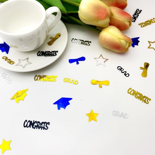 Graduation Confetti Blue - Metallic Foil Table Decor, 45g