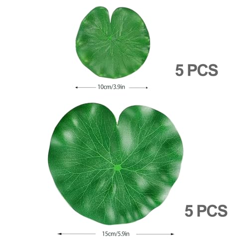 10-Pack Floating Lily Pads for Pond Decor - Realistic Pond Plants