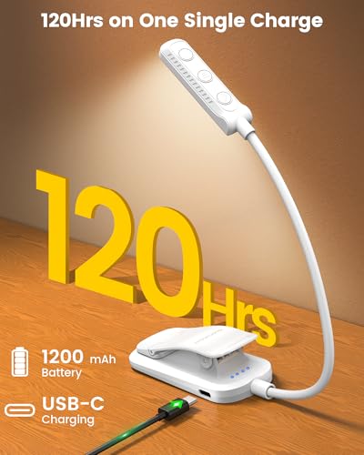 White Glocusent 13 LED Book Light for Reading at Night - Gift for Book Lovers