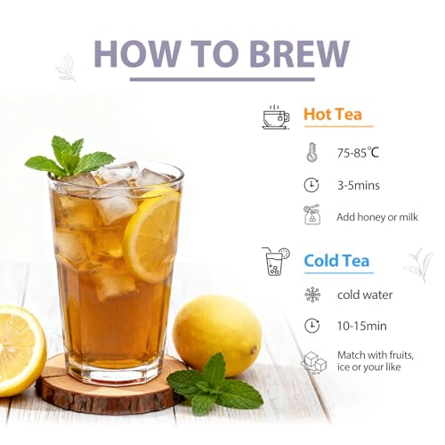 Soeos Organic White Tea - 200 Individually Wrapped Tea Bags, Low Caffeine, Floral Aroma, Smooth Taste