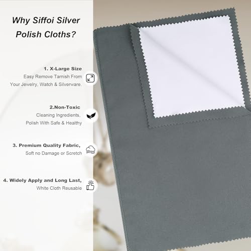 2PC X-Large Jewelry Polishing Cloths - Safe & Durable 12x10''
