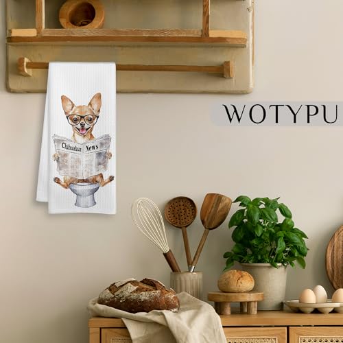 Funny Chihuahua Hand Towels - Decorative 16x24 Inch Kitchen & Bath