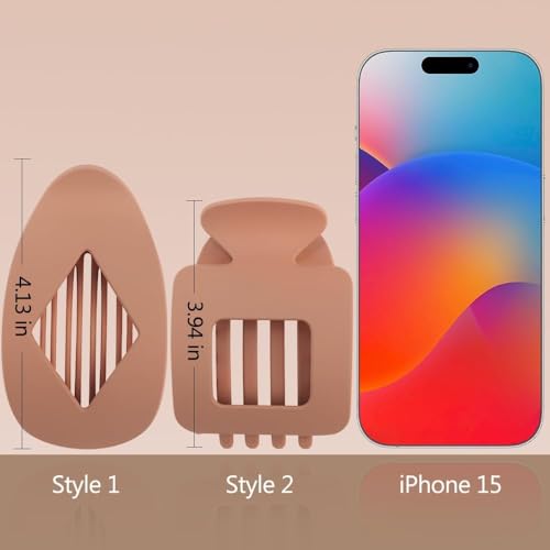 Large Tortoise Hair Claw Clips 4.2 Inch Strong Non-Slip Matte Hair Clip