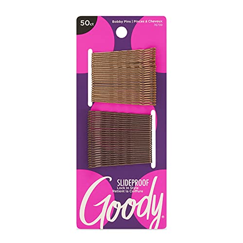 Goody SlideProof Bobby Pins 50 Ct Assorted Brunette Hair Styling