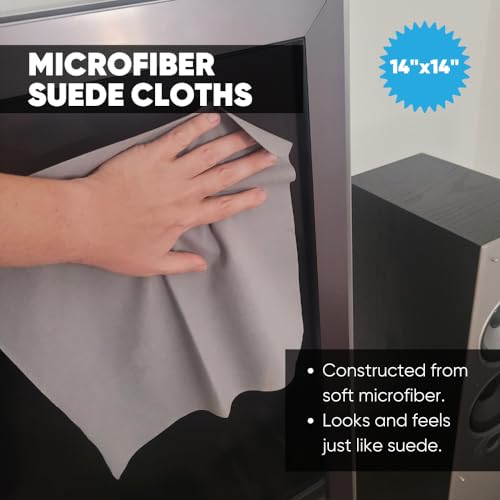 Black 14x14 Microfiber Screen Cleaning Cloths 3-Pack for Large TVs & Monitors