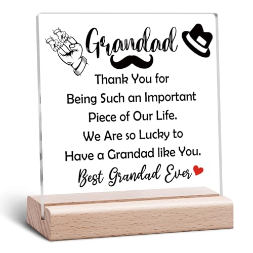 Heartfelt Grandpa Gifts Acrylic Desk Sign - Perfect for Birthdays & Father's Day