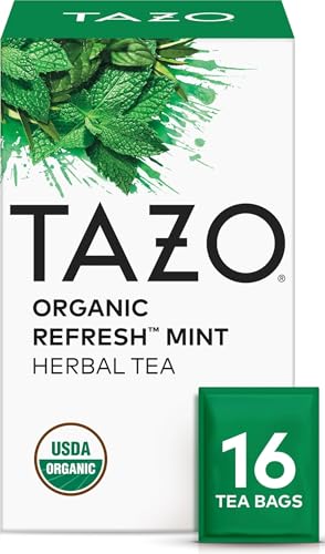TAZO Organic Refresh Mint Herbal Tea Bags - Caffeine Free 16 Count