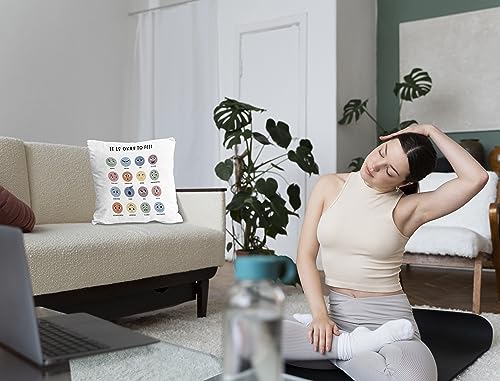 Nogrit Calm Down Corner Pillow Cover, 18x18 Corduroy Decor for Therapy Office