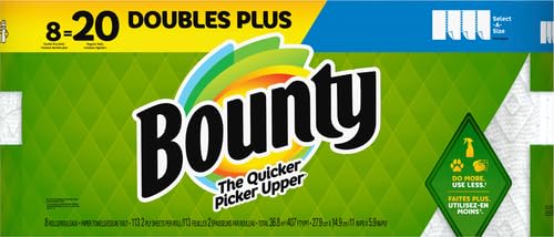 Bounty Select-A-Size Paper Towels Pack of 8 Double Plus Rolls 113 Sheets Each