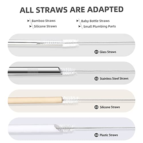 Hiware 8-Piece Straw Cleaner Brush Set - Food Grade Stainless Steel