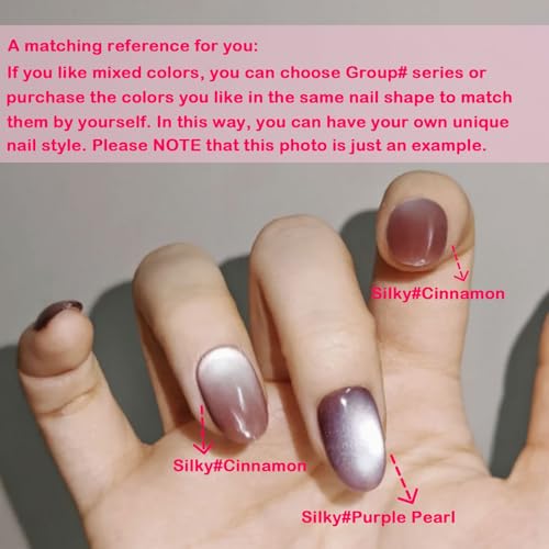 Cat Eye Press On Nails Handmade Magnetic Shimmer False Nails Large