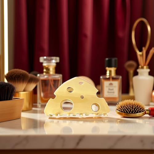 Cute Cheese Acetate Hair Claw Clip Yellow Hollow Shark Hair Clip