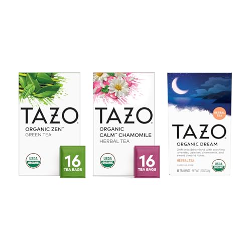 TAZO Regenerative Organic Tea Variety Pack - Calm Chamomile, Zen & Dream 48 Ct