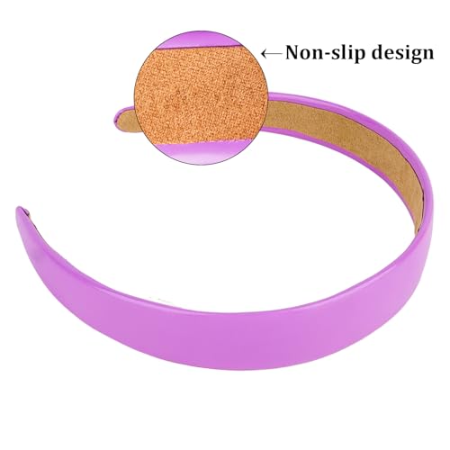 AMCAMI 1-Inch Wide PU Leather Headband Non-Slip Hair Accessory