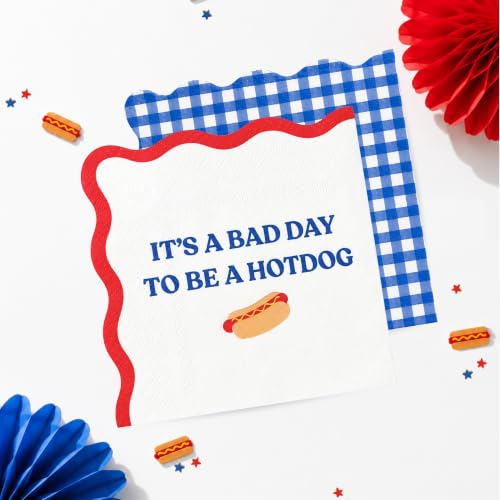 BBQ Party Cocktail Napkins - Bad Day to Be a Hotdog, 50 Pack