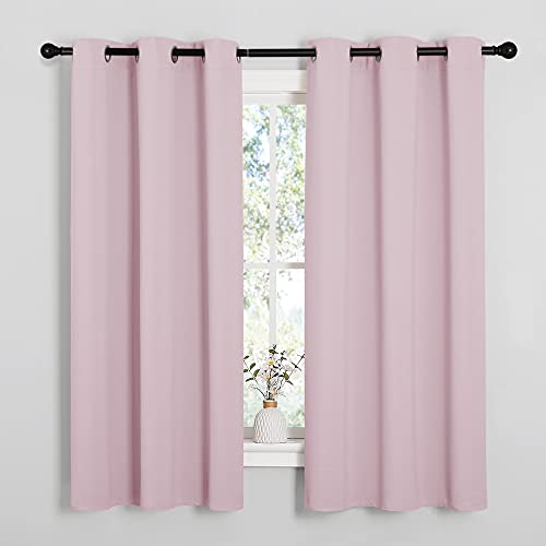 NICETOWN Blackout Curtains - Baby Pink Thermal Insulated Drapes (42" x 68")