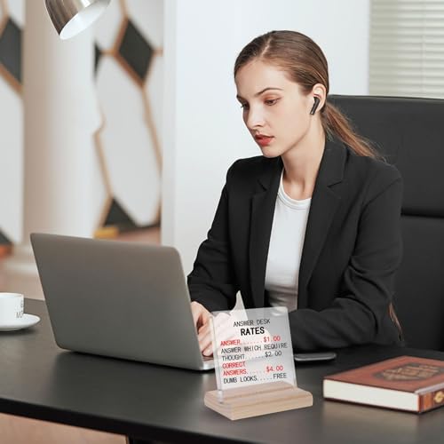 Funny Acrylic Desk Plaque - Answer Desk Rates Office Decor
