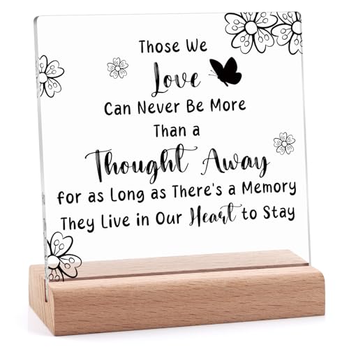 Memorial Acrylic Plaque with Wooden Stand - Sympathy Gift