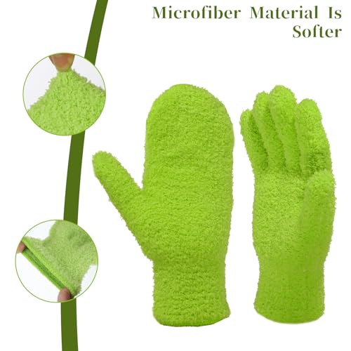 Microfiber Plant Cleaning Gloves - 2 Pack, Reusable & Washable