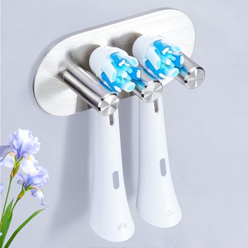 Silver Electric Toothbrush Head Holder - Wall Mounted Organizer (Small)
