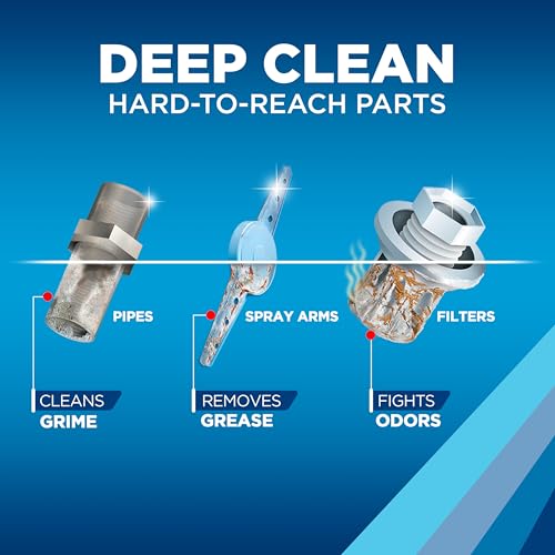 Finish Dishwasher Cleaner Tablets, 4 Count - Deep Clean & Freshen