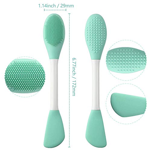 LASSKY Double-Ended Silicone Face Mask Brush and Cleansing Tool (Green)