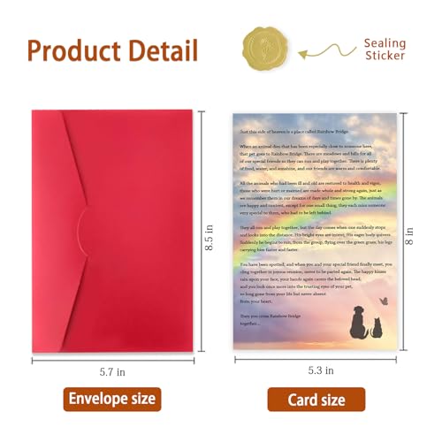 Rainbow Bridge Pet Sympathy Card, Pet Loss Memorial Card WY-271