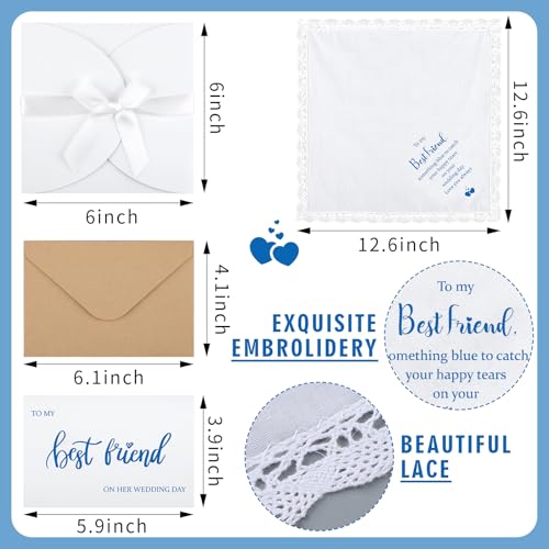 Mindsoft 4-Piece Something Blue Bride Gift Set with Wedding Handkerchief