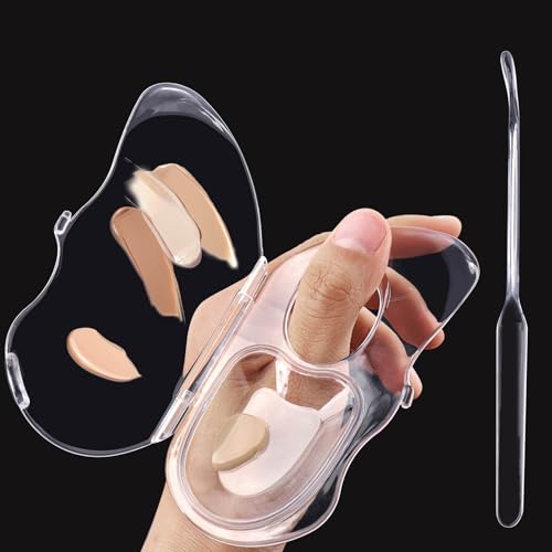 Transparent Acrylic Makeup Mixing Palette with Spatula Butterfly Shape