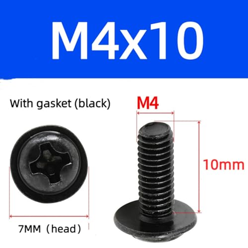 20-Pack M4x10mm VESA Screws with Washers for TV/Monitor Mounting