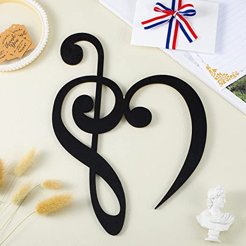 Wooden Heart Music Note Wall Decor - Rustic Art Sign for Home