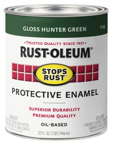 Rust-Oleum Stops Rust Protective Enamel Paint, Gloss Hunter Green, 32 Fl Oz