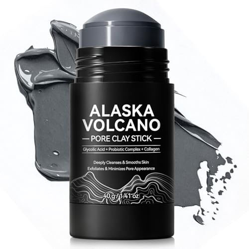 MVBQIVI Volcanic Clay Mask Stick, Pore Cleansing & Exfoliating Mud Mask 40g