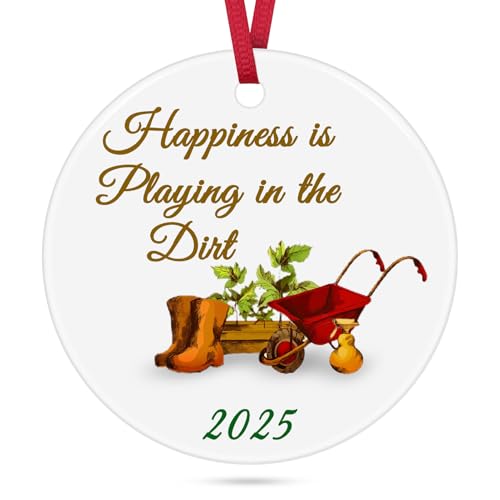 2025 Gardening Christmas Ornament for Plant Lovers - Ceramic Hanging Decor
