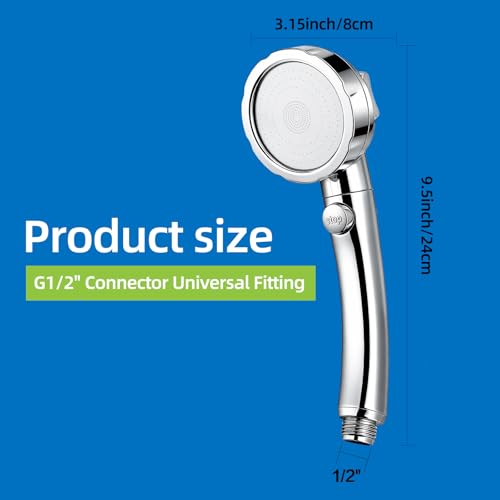 VRQUB Handheld Shower Head with ON/OFF Switch & 3 Spray Modes