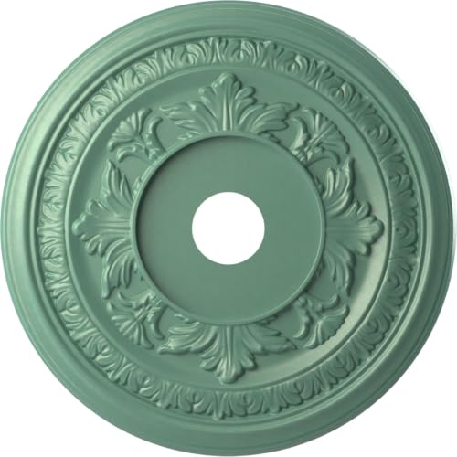 Ekena Millwork Baltimore 22" Ceiling Medallion, Pearl Metallic Sea Mist PVC