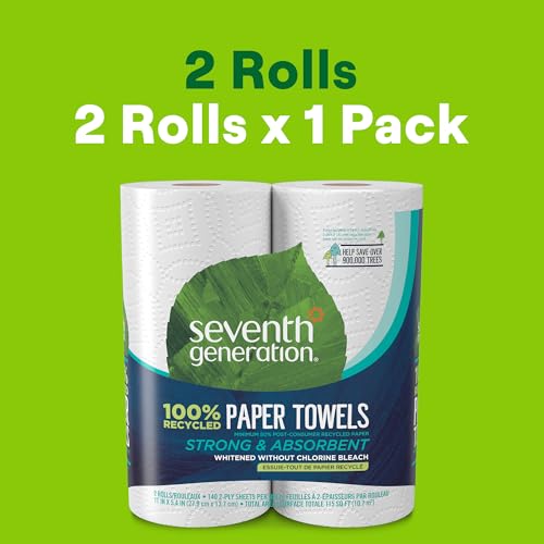 Seventh Generation 2-Ply Recycled Paper Towels, 2-Roll Pack