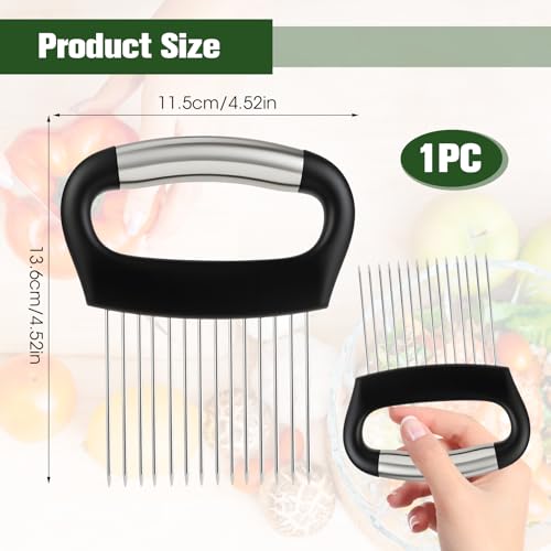 KAIOULU Stainless Steel Onion Holder & Vegetable Slicer Tool