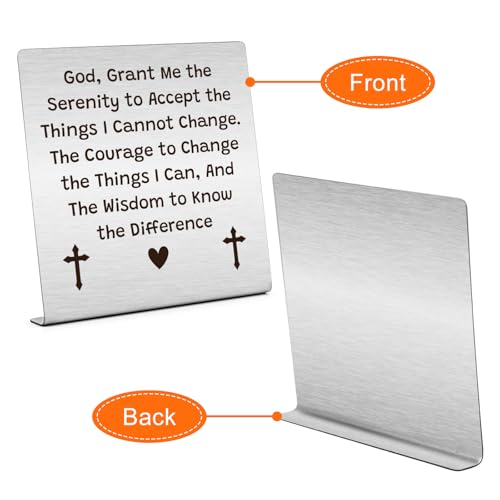 Serenity Prayer Stainless Steel Plaque Christian Inspirational Decor Sign