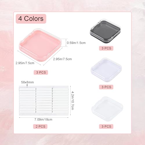 12 Pcs Press on Nail Boxes with Double Sided Tape for Storage